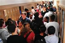 photo of students in a hallway
